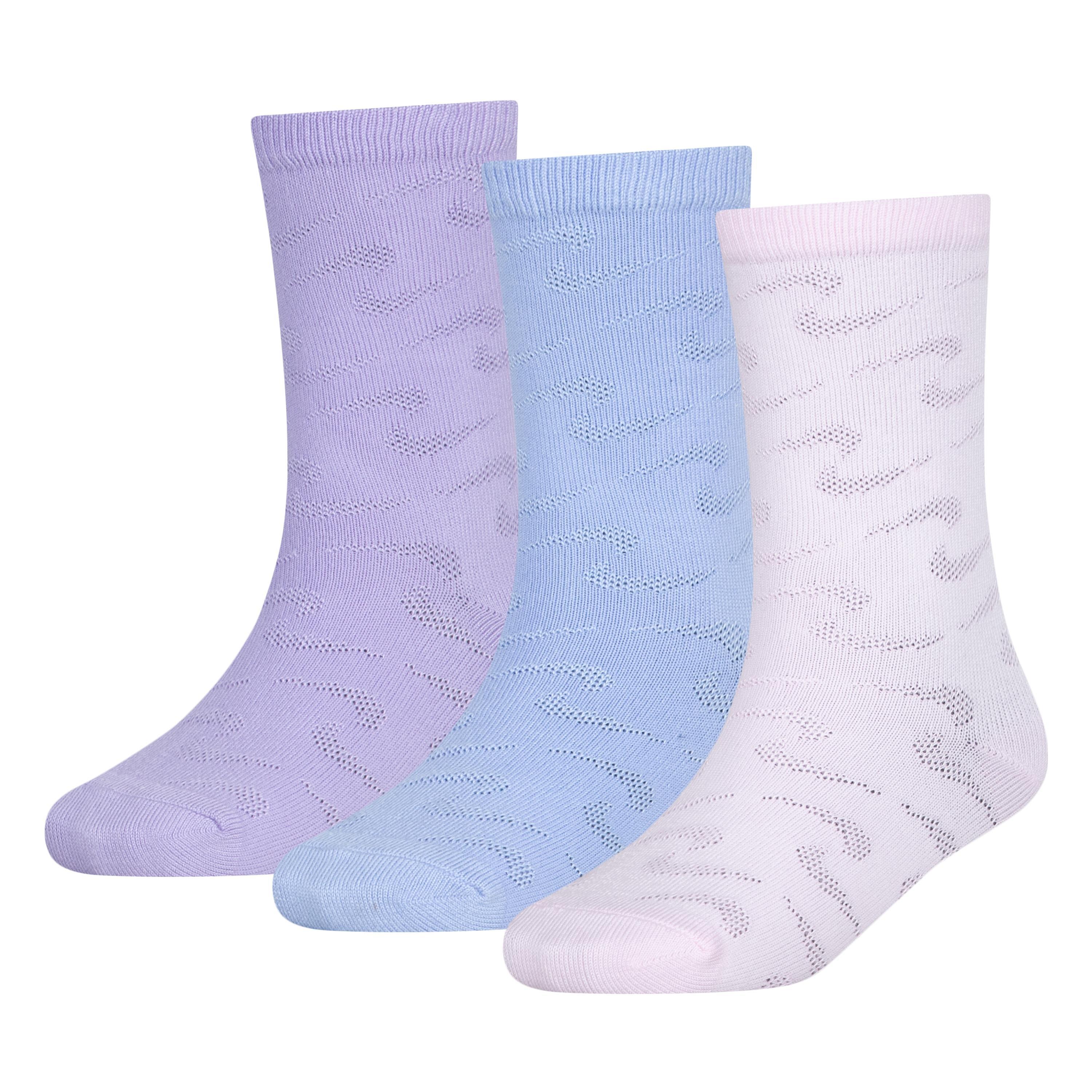 Nike Big Girls' Swoosh 3-Pack Crew Socks - Multi-Color - MULTI-COLOR